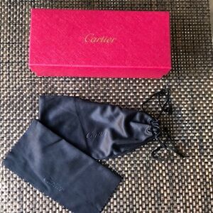Cartier Red Box with Black Pouch and cloth for sunglasses